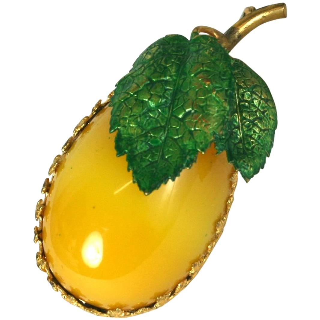 Charming Cis Plum Brooch For Sale