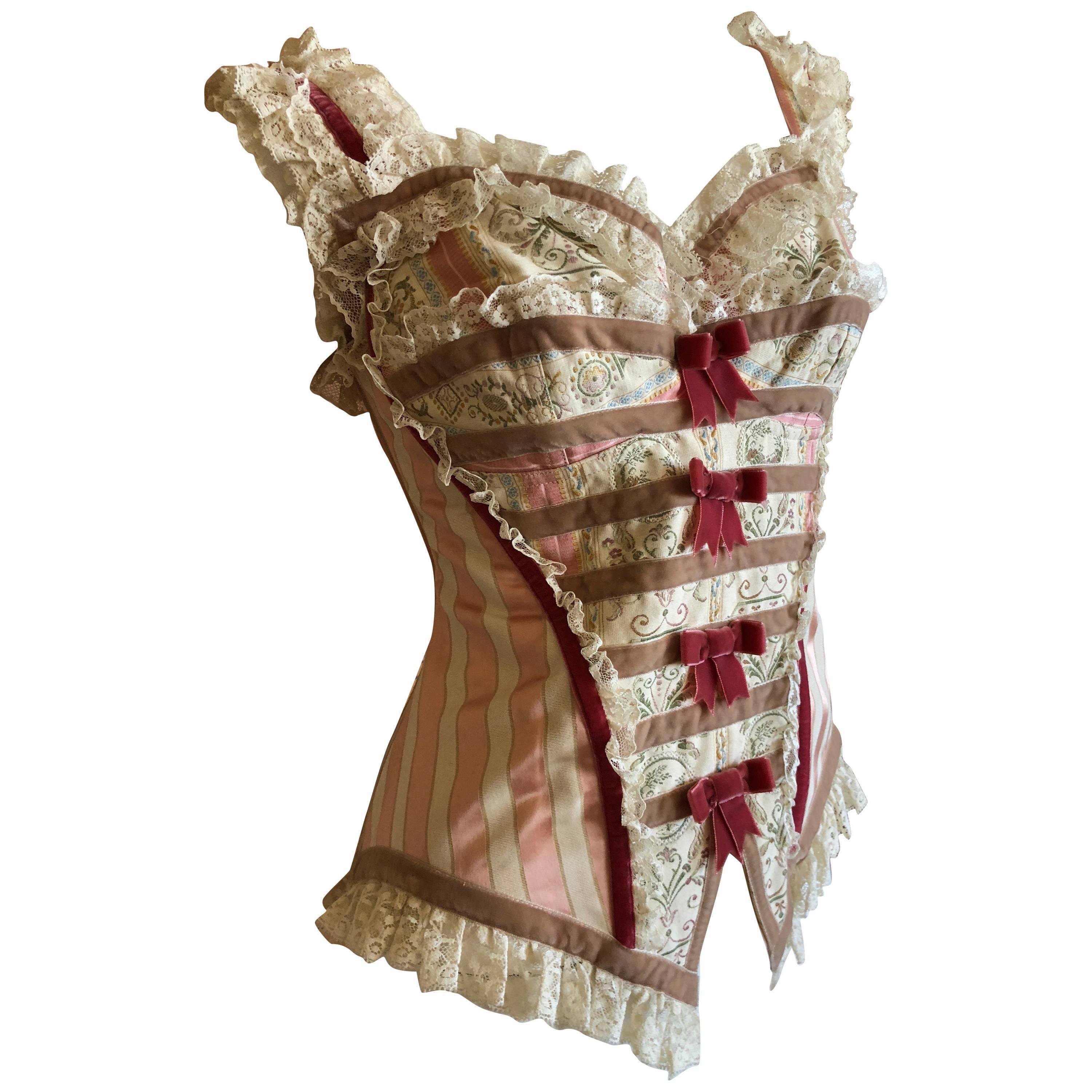 Dolce & Gabbana Romantic 1980's Vintage Corset Bustier Top For Sale