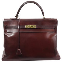 60's Vintage Burgundy  Hermes Kelly 35 