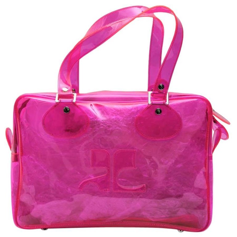 COURRÈGES Bag in Transparent Pink Plexi For Sale at 1stDibs | pink  transparent bag