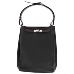 Retro Hermes So Kelly Black Hand Bag