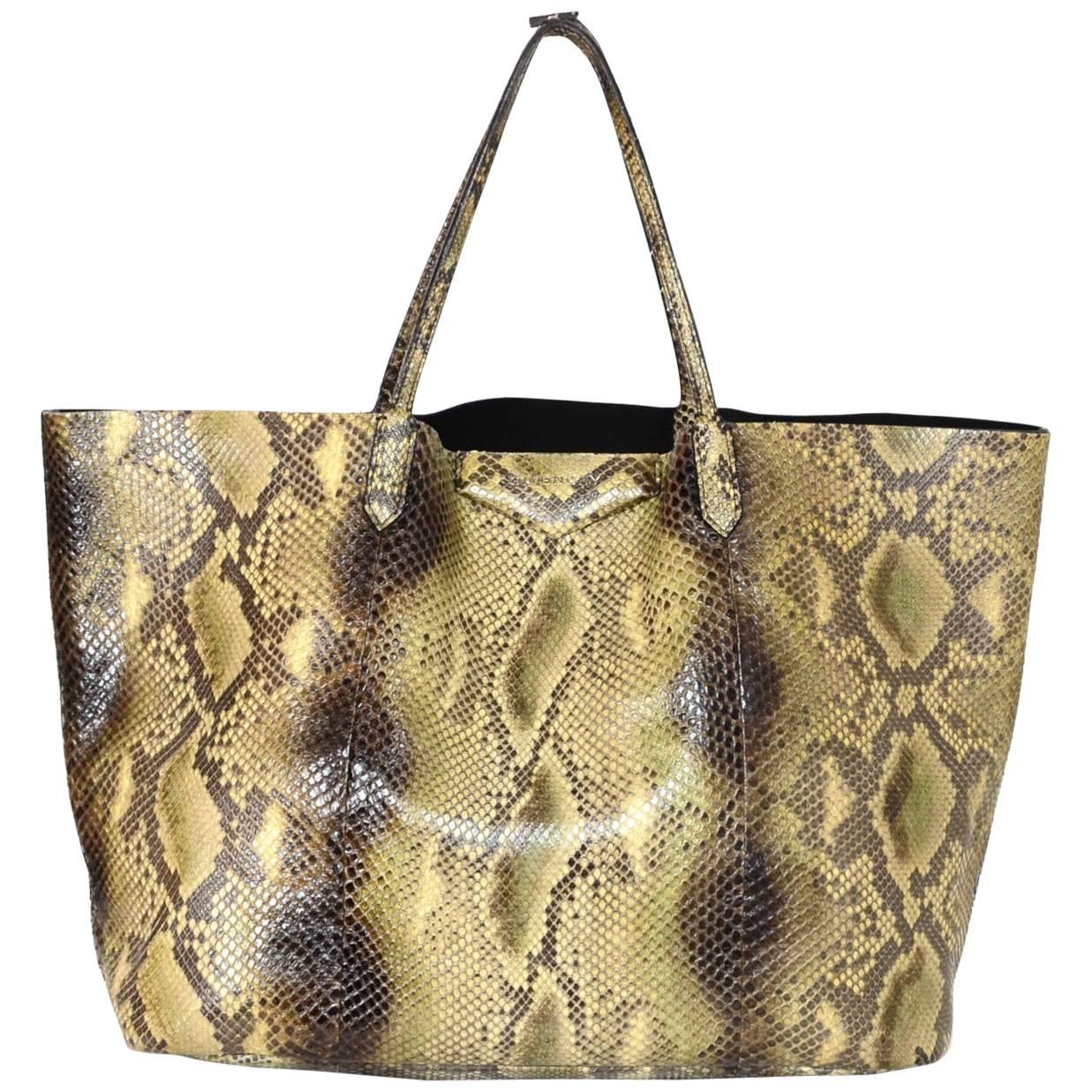 Givenchy Tan Python Snakeskin Antigona Tote Bag