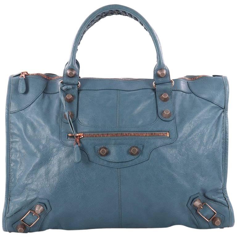 Balenciaga Weekender Giant Studs Handbag Leather 