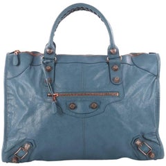 Balenciaga Weekender Giant Studs Handbag Leather