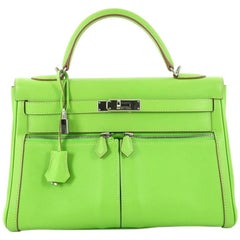 Hermes Kelly Lakis Sac à main Granny Swift avec matériel Palladium 32