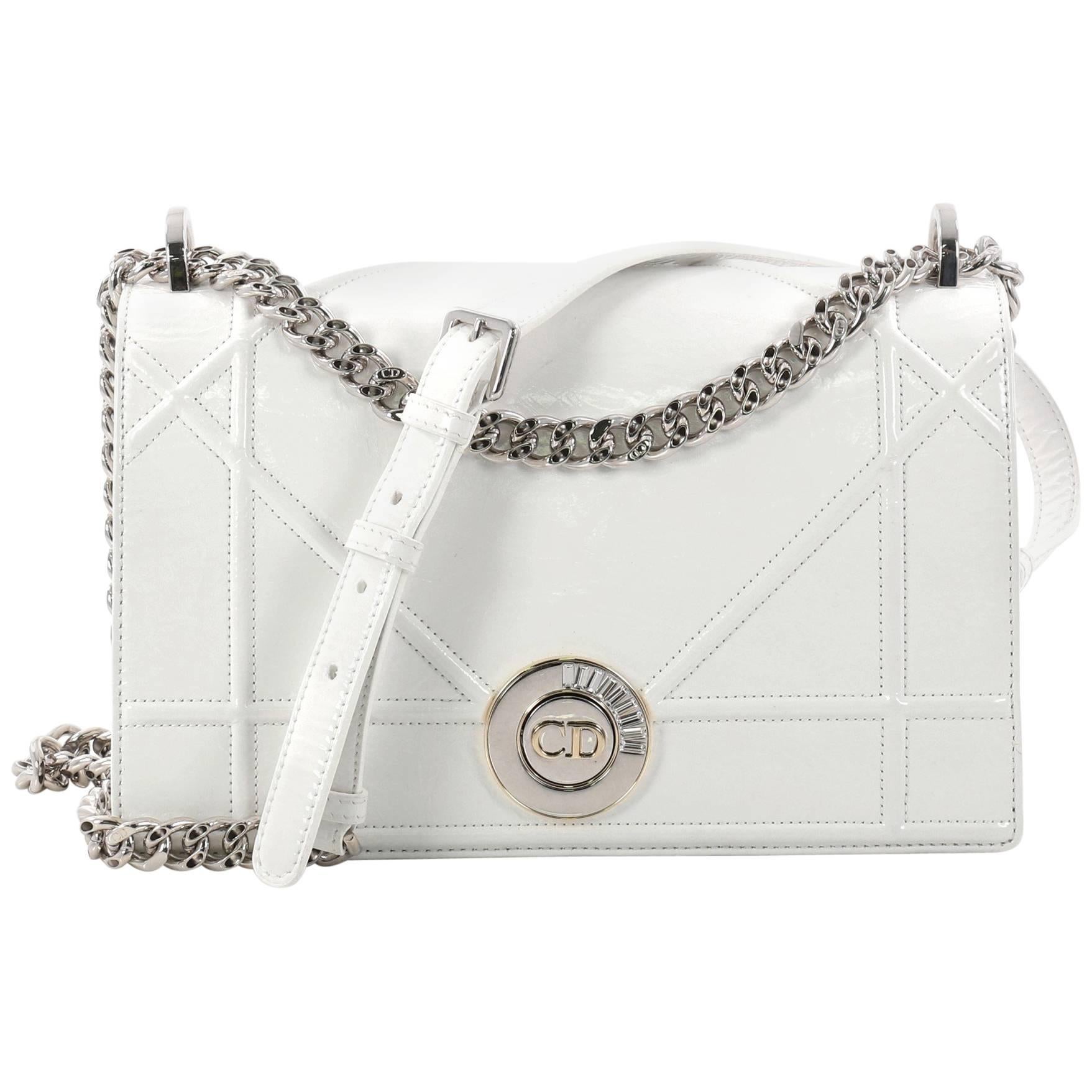 Christian Dior Diorama Clasp Flap Bag Crinkled Lambskin Medium 