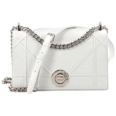 Christian Dior Diorama Clasp Flap Bag Crinkled Lambskin Medium
