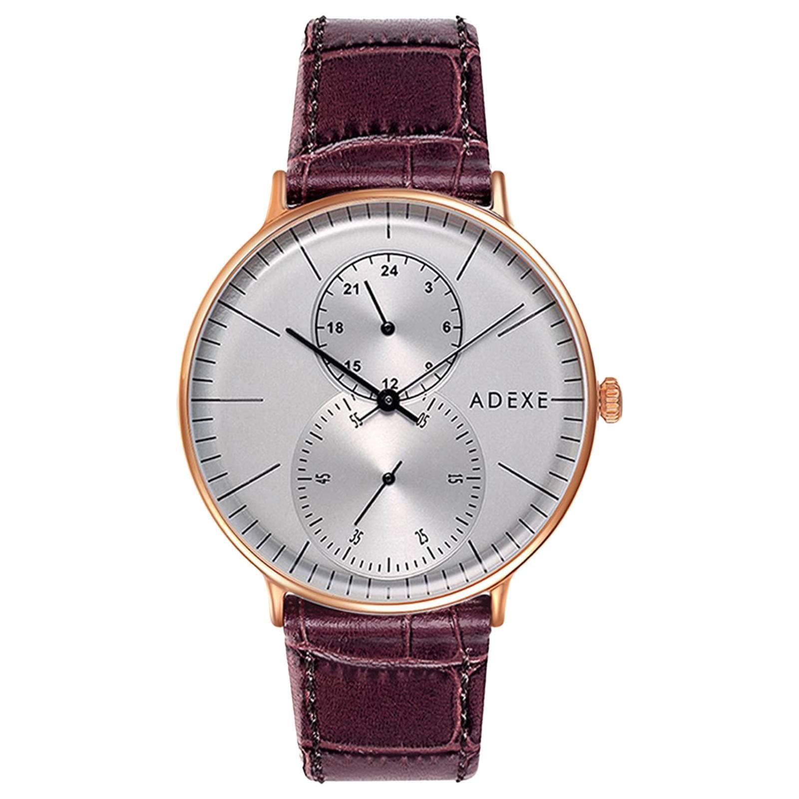 ADEXE Watches Stainless Steel Grey Dial Foreseer Japanese Quartz Wristwatch  For Sale