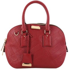 Burberry Orchard Bag Embossed Check Leather Small