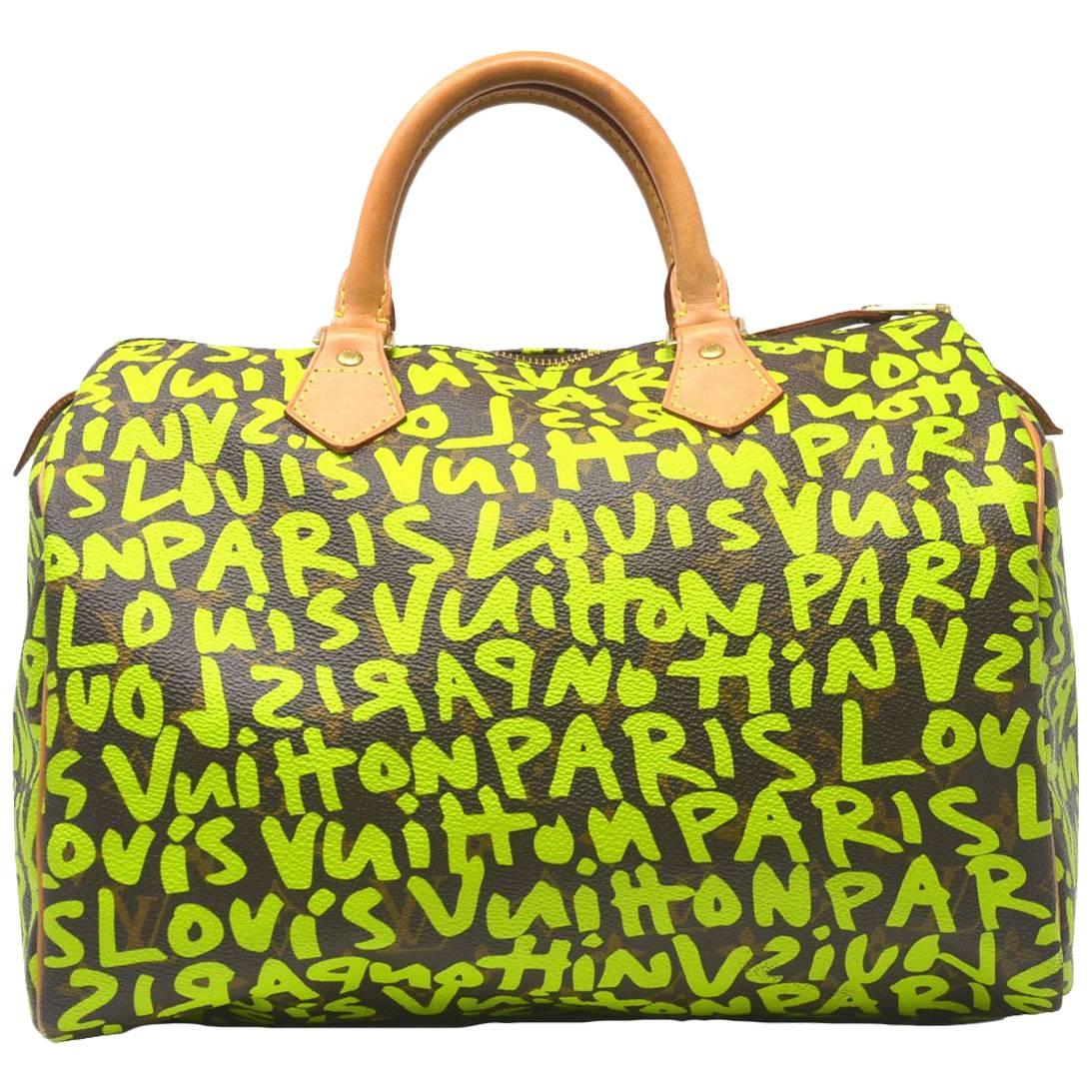 Louis Vuitton Speedy 30 Graffiti Green Limited Edition Stephen Sprouse Handbag 