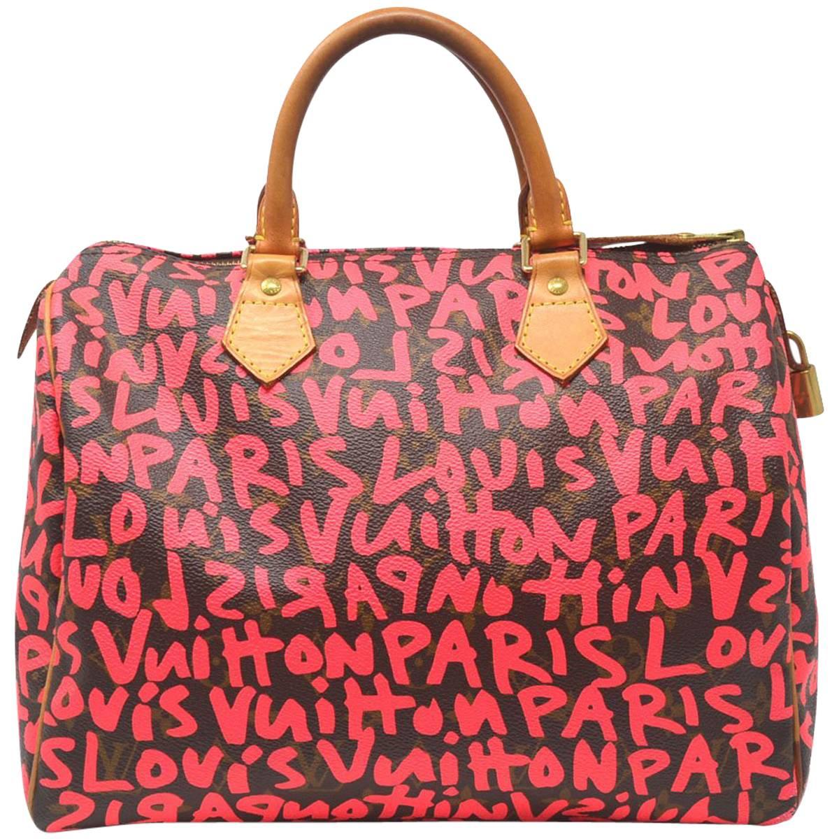 Louis Vuitton Speedy 30 Grifiti Pink Limited Edition Stephen Sprouse Handbag
