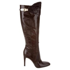 Nuovi stivali Gucci in pelle e alligatore Raro Autunno Inverno 2005 Sz 8.5