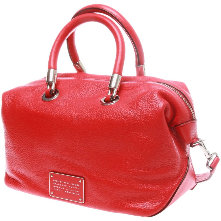 Marc Jacobs Red Calf Leather Workwear Handbag