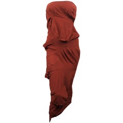 COMME des GARCONS Size S Rust Stretch Crepe Lumps Tube Dress