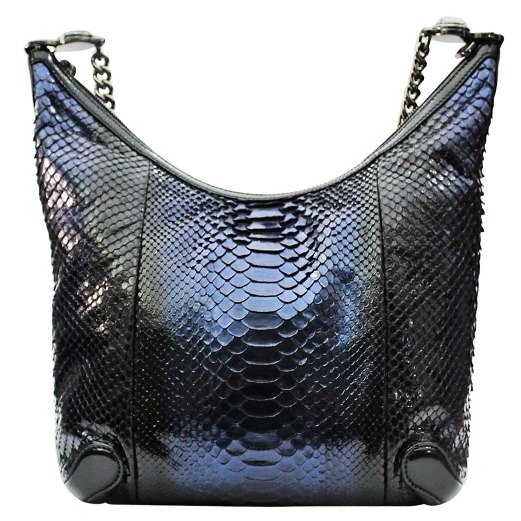 Gucci Navy Blue Python Hobo Bag For Sale at 1stDibs | blue python bag ...