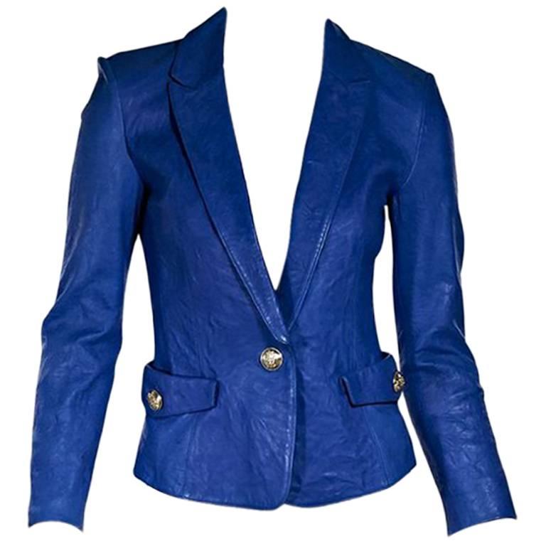 Blue Emilio Pucci Leather Blazer