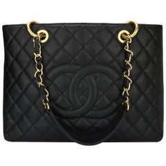 CHANEL Grand Shopping Tote (GST) Black Caviar with Gold Hardware 2012
