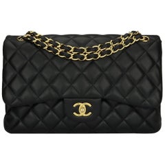 CHANEL Classic Jumbo Double Flap Black Lambskin with Gold Hardware 2013