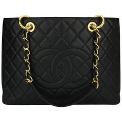 CHANEL Grand Shopping Tote (GST) Black Caviar with Gold Hardware 2014
