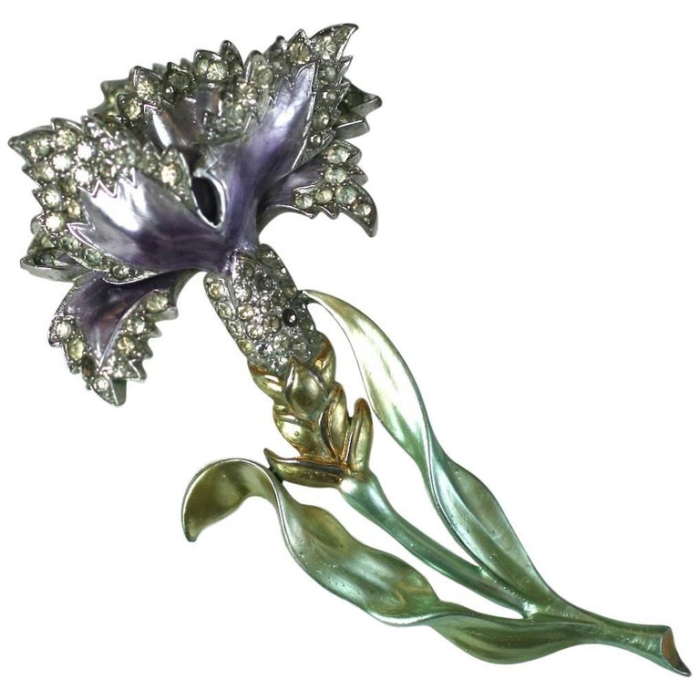 Pearlized Marcel Boucher Carnation Brooch For Sale at 1stDibs