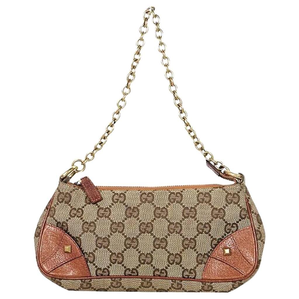 Tan Gucci Monogram Mini Shoulder Bag