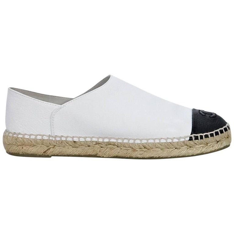 black and white espadrille flats