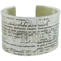 Vintage Biche de Bere "Déclaration Universelle des Droits de L'Homme" Cuff Bracelet