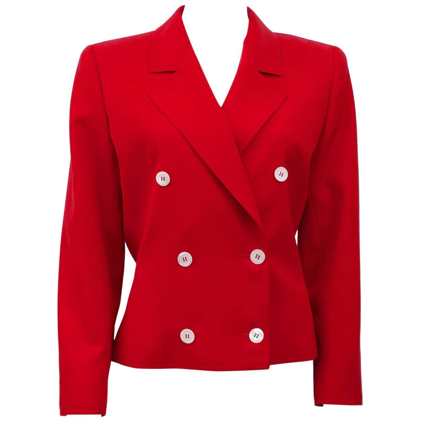 1980s Valentino Miss V Red Tie Back Jacket For Sale at 1stDibs