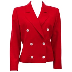 Retro 1980s Valentino Miss V Red Tie Back Jacket