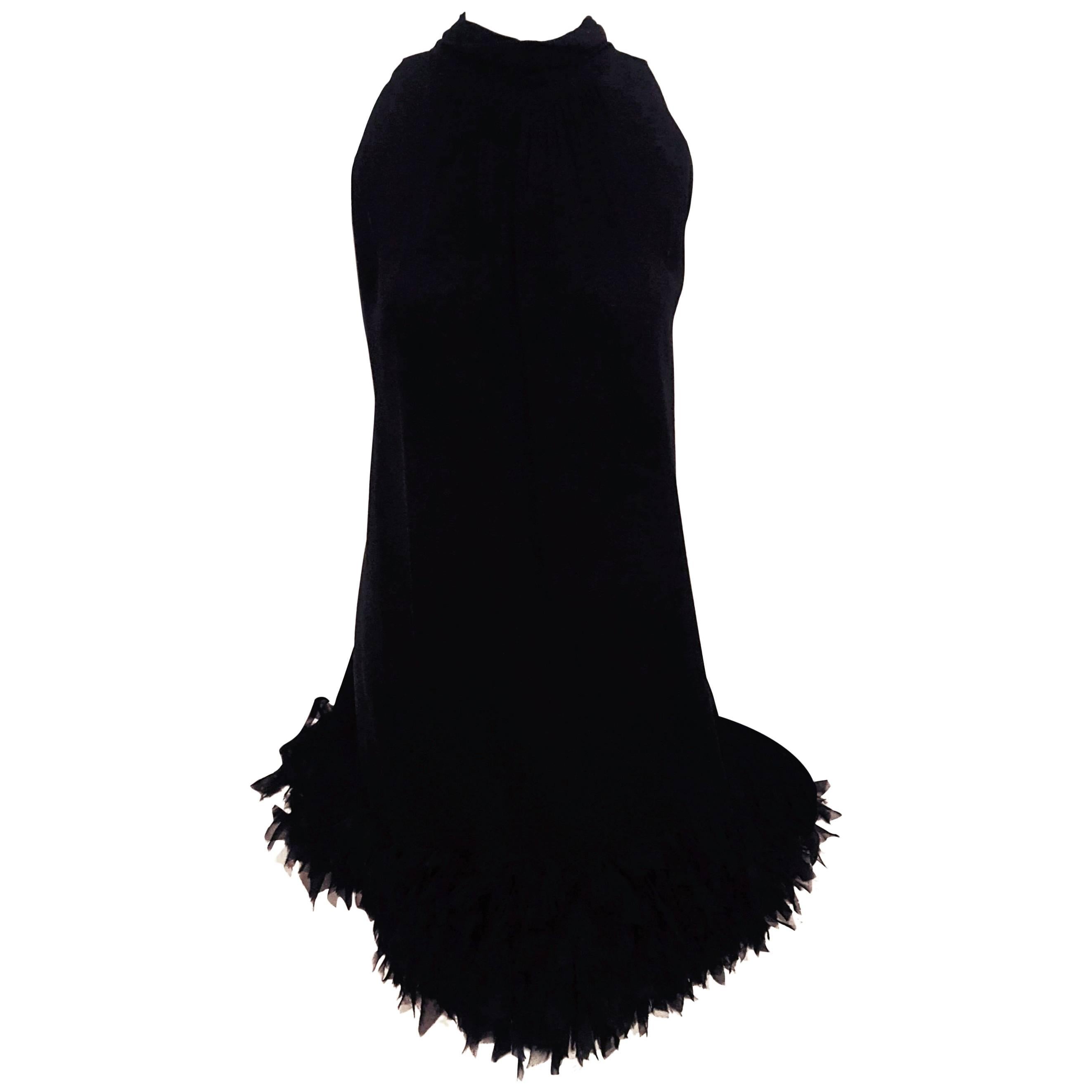 D & G Black Silk Chiffon Sleeveless Dress