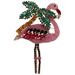 Lisa C. Pink Flamingo Palm Brooch - Pin