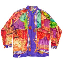 Gianni Versace Curtain Theater Print Silk Shirt
