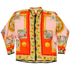 1990s Atelier Gianni Versace Classical Roman Silk Shirt