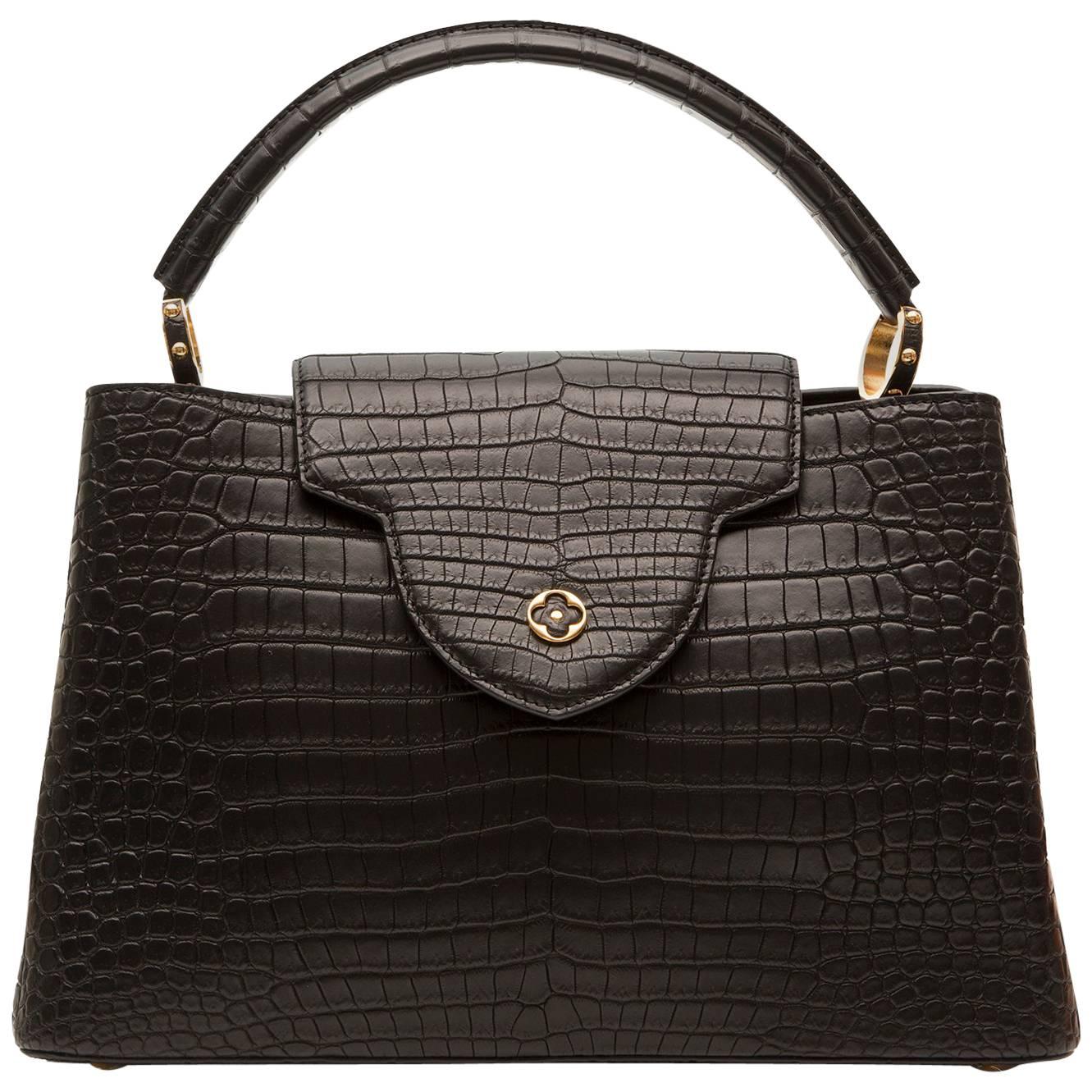 Louis Vuitton Matte Black Capucines Tote Bag