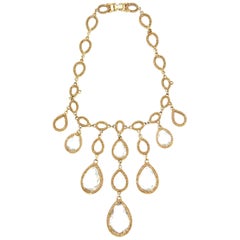 Vintage 1960s Goldette Chandelier Bijoux Drop Necklace