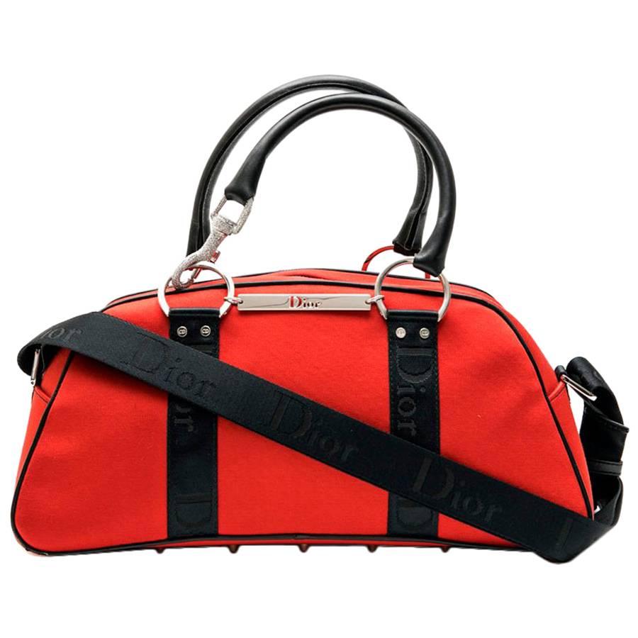 DIOR Bag in Red and Black Canvas