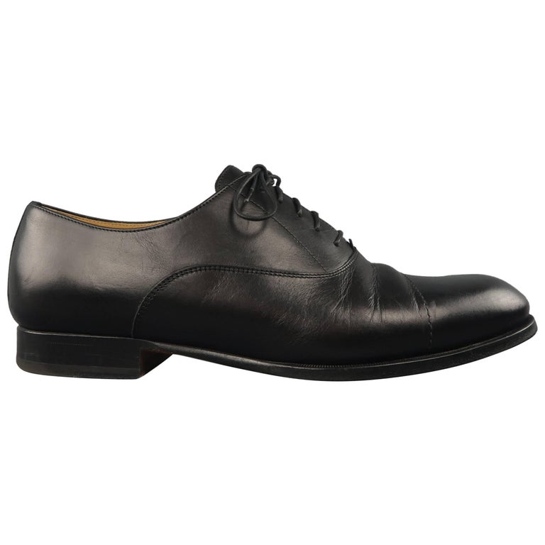 hermes men's dress shoes Hermes Black Leather First Kelly Oxford Shoes main image 1