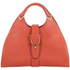 Gucci Large Stirrup Top Handle Leather Bag