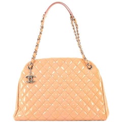 Chanel Just Mademoiselle Handbag Quilted Patent Large