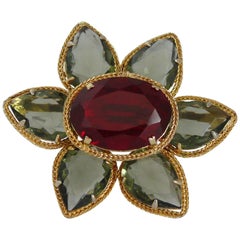 Christian Dior Vintage 1961 Jewelled Flower Brooch