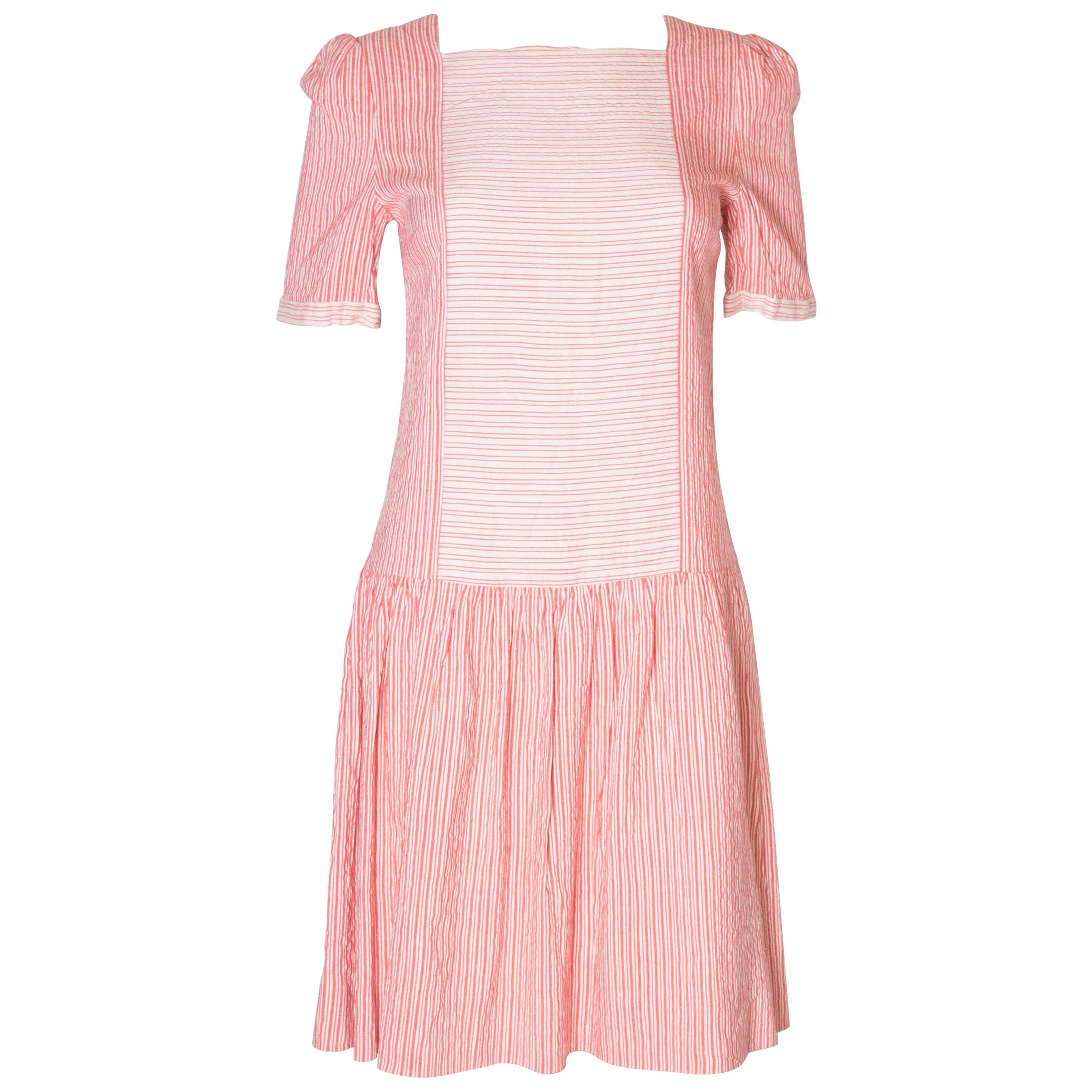 A Vintage 1990s stripe cotton summer day dress by Gina Fratini  For Sale