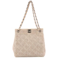Chanel Vintage CC Chain Tote Quilted Canvas Small 