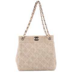 Chanel Vintage CC Chain Tote Quilted Canvas Small
