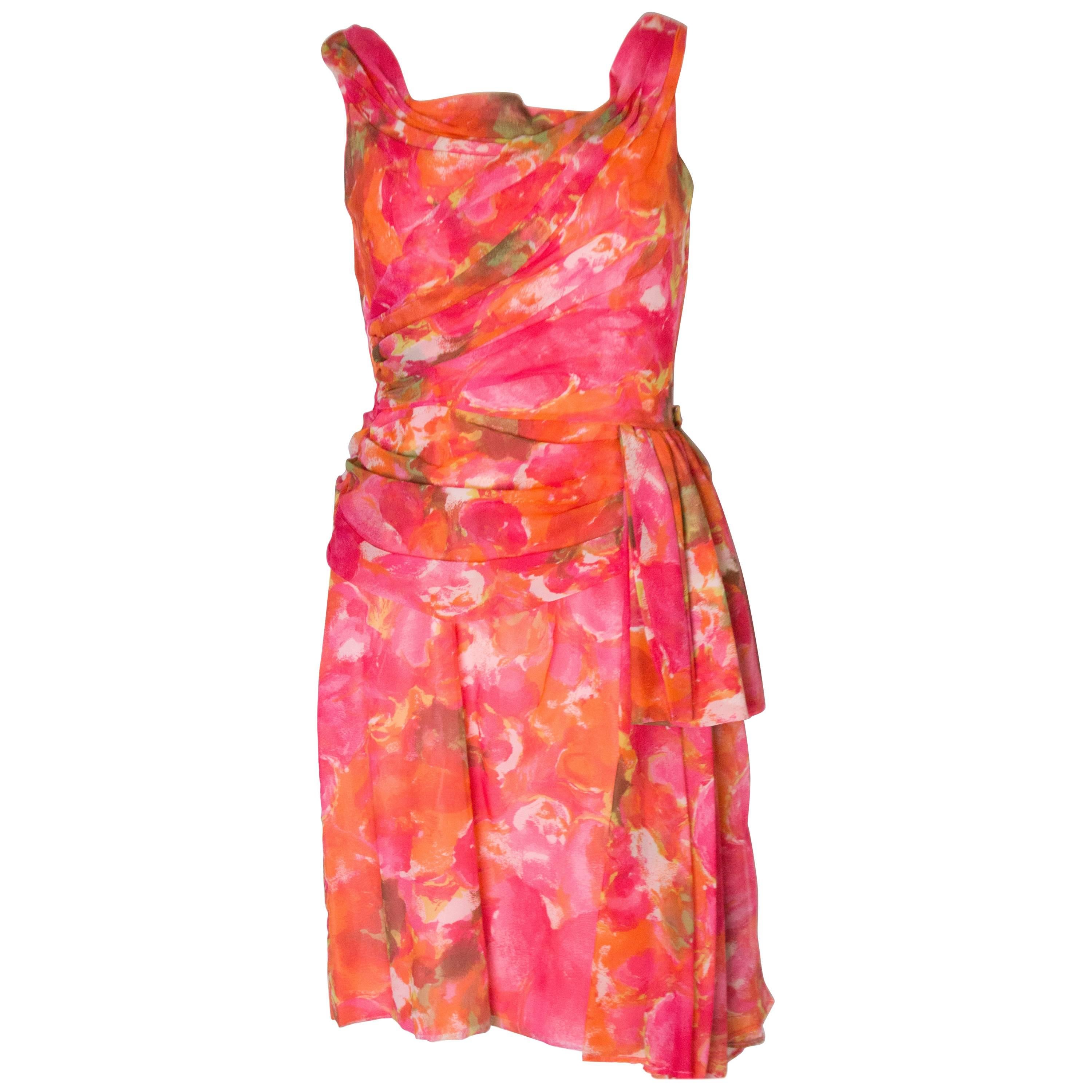 A Vintage 1960s floral printed Cocktail Dress by London Town For Sale ...