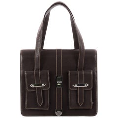 Chanel Vintage Mademoiselle Lock Pocket Flap Bag Caviar Small