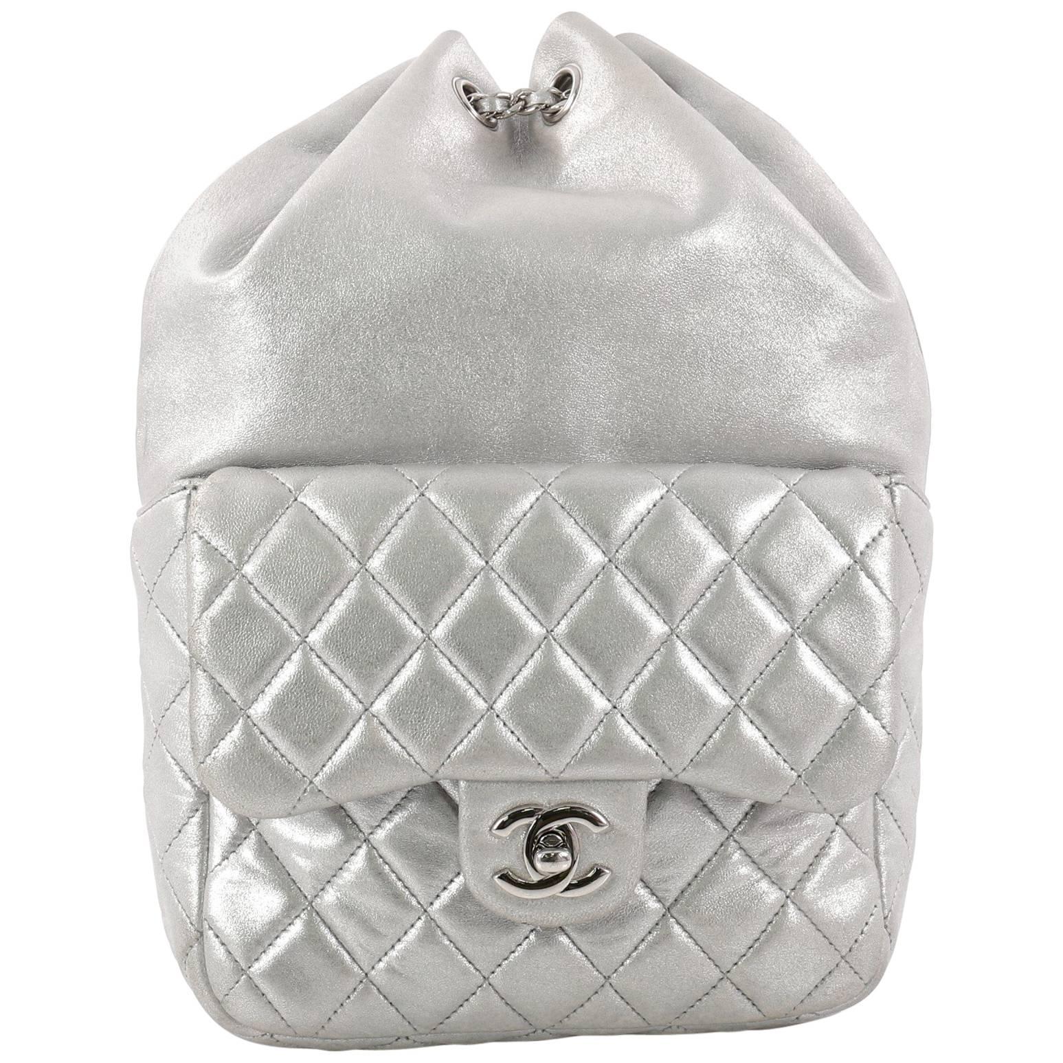 Chanel Metallic Light Gold Lambskin Quilted Small Seoul Backpack