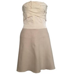 Louis Vuitton Cream Strapless Mini Dress Size 38 / 6