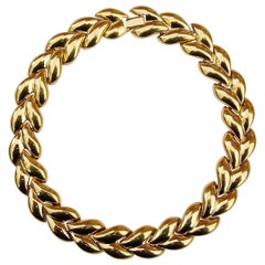 1980s Napier Gold Plated Link Statement Necklace