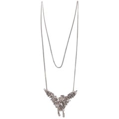 Roberto Cavalli Metal Feather Charms Pendant Necklace