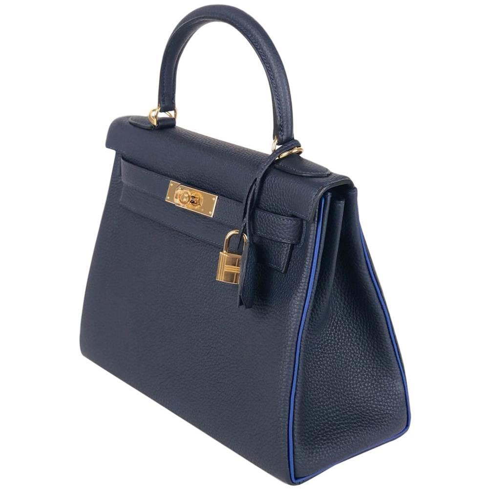 Hermes Bag Kelly 28 Special Order HSS Blue Marine/ Blue Electric ghw